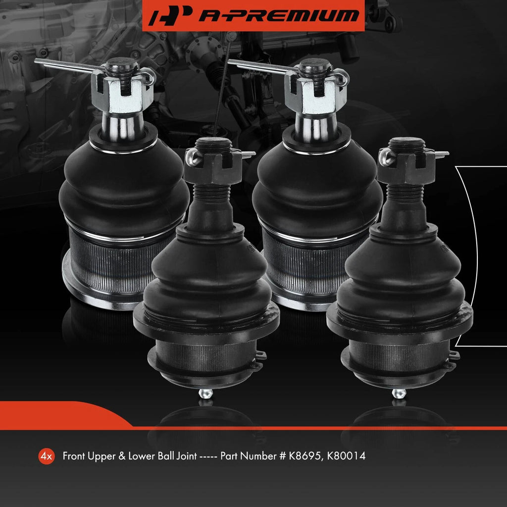 Set of 4 Front Lower & Upper Ball Joints for Ford F-150, Expedition (1997–2003)