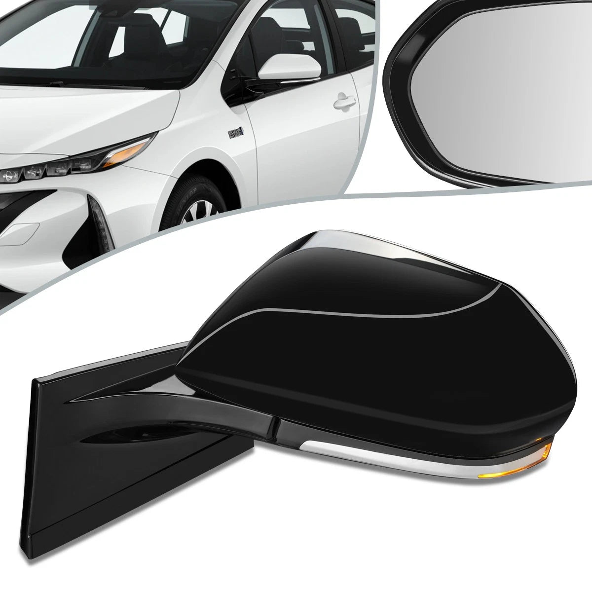 Power Adjust Heated Side Door Mirror Left for Toyota Prius Prime (2017–2019) TO1320369