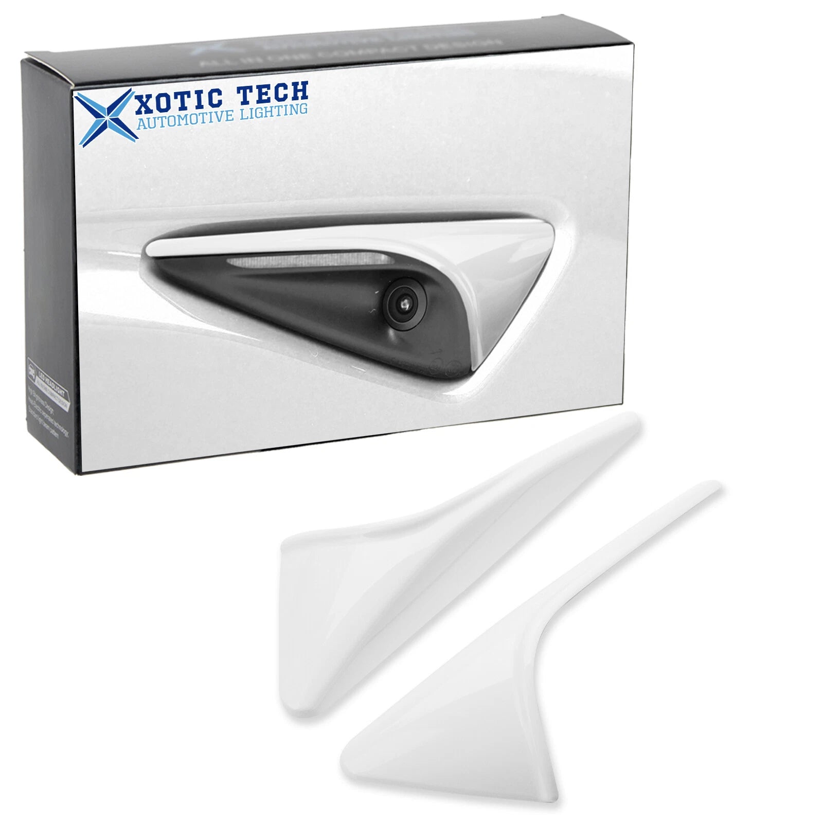White Side Camera Decor Cover Trim for Tesla Model 3 (2024–2025)