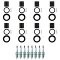 Set of 8 NGK Laser Platinum Spark Plugs & Coil Boots for Dakota Raider (2000–2004)