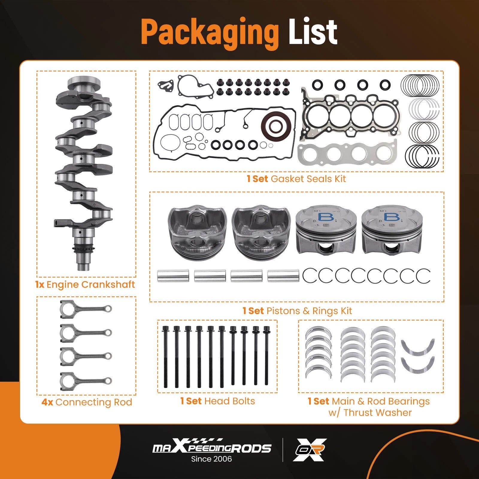 Engine Rebuild Gasket Kit for Hyundai Kia (1.8L)
