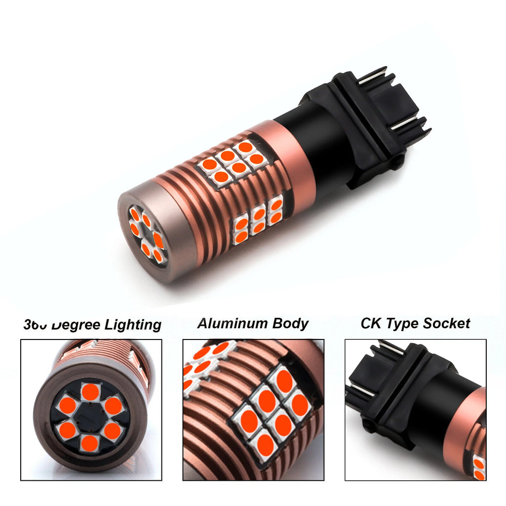 3157 LED Brake Tail Parking Light Bulbs for RAM 1500 2500 3500 (3200LM Red, 2013-2018)