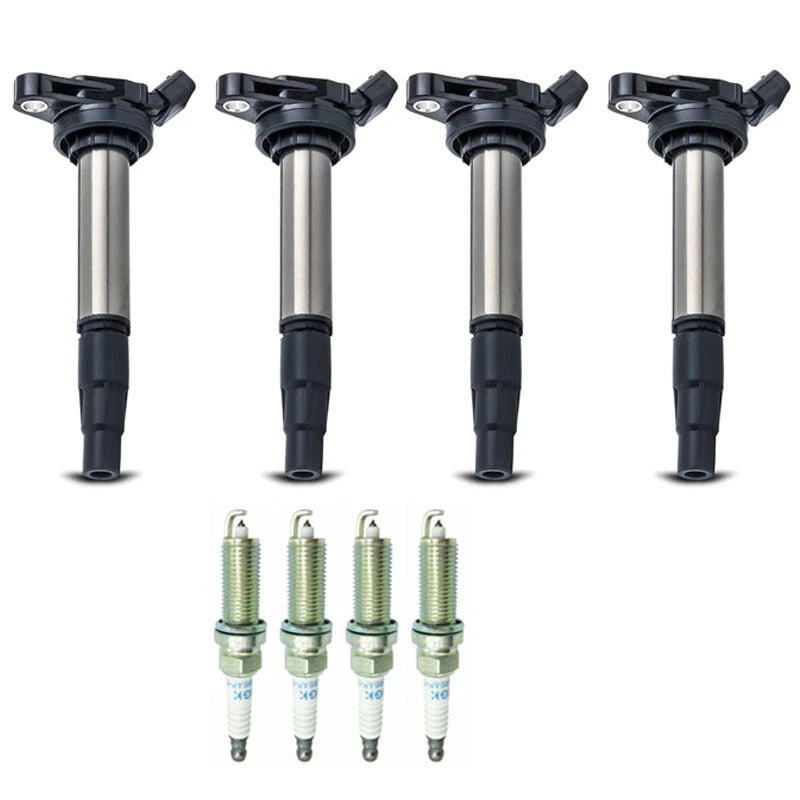 Set of 4 Ignition Coils + 4 Spark Plugs for Toyota Prius V, Corolla (2012–2015)