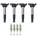 Set of 4 Ignition Coils + 4 Spark Plugs for Toyota Prius V, Corolla (2012–2015)
