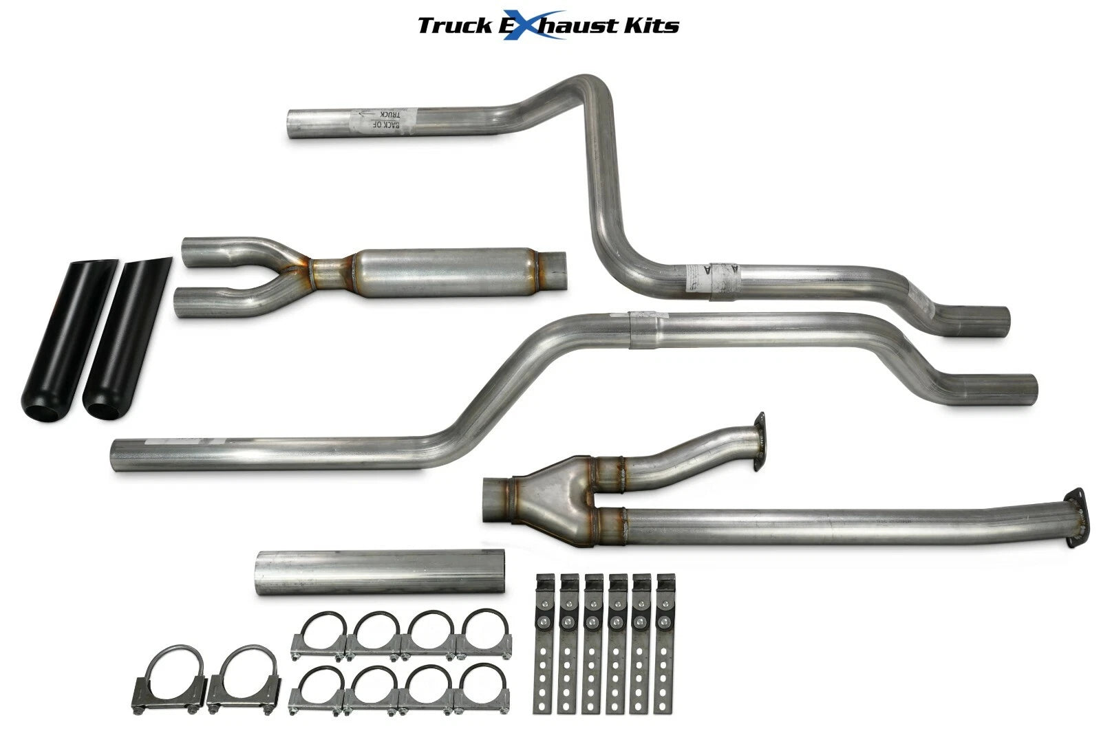 2.5" Dual Exhaust Kit for Toyota Tundra (2009–2013) Glasspack Black Tip