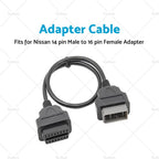 14 Pin OBD1 to 16 Pin OBD2 Diagnostic Adapter Cable for Nissan