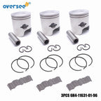 3PCS Piston & Rings & Pin Kit STD for Yamaha Outboard 40-50HP (2T)