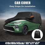 Waterproof Car Cover for Kia Soul (2009–2024) 210D-PU Oxford with Zipper Black