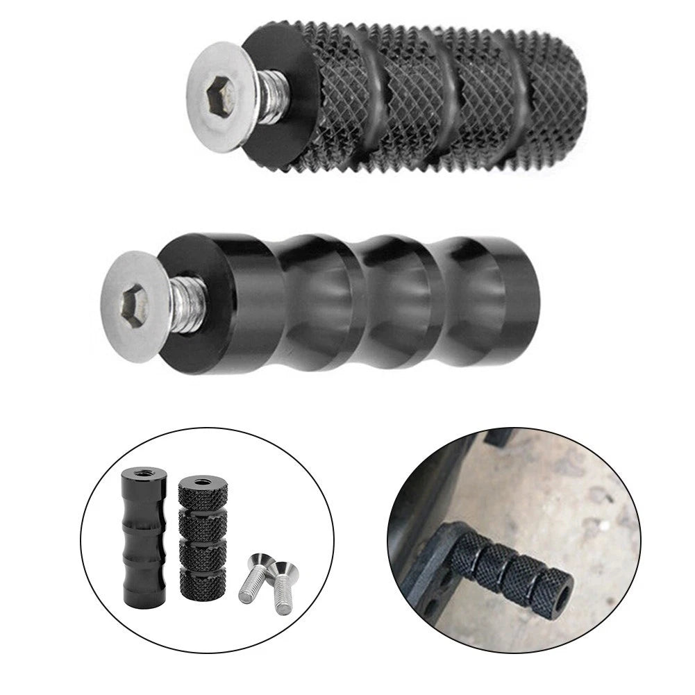 Rear Pillion Footrests Footpegs for Universal Motorcycle (M6 Thread)