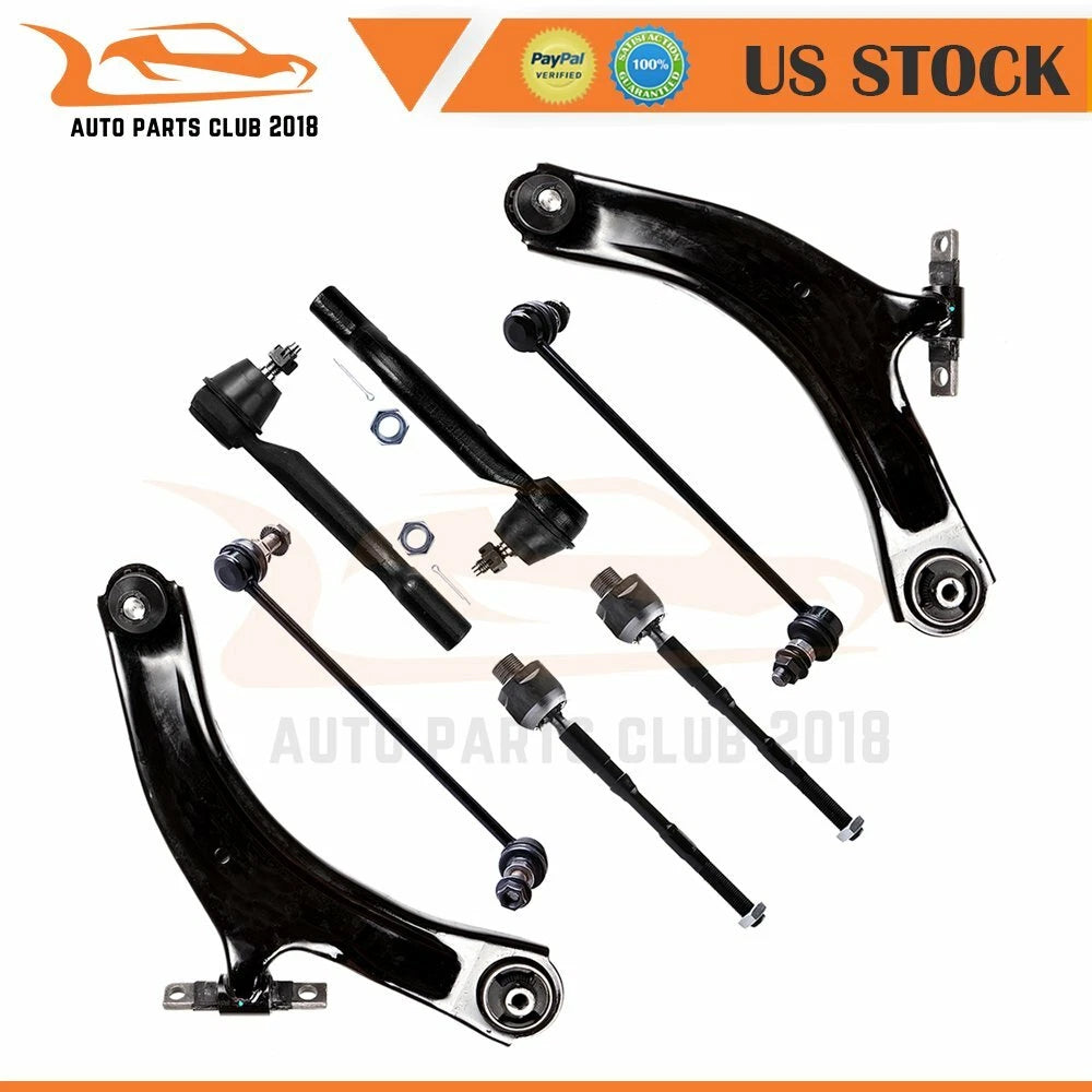 8x Front Control Arm Tie Rod Sway Bar Link for Nissan Rogue (2008–2015)