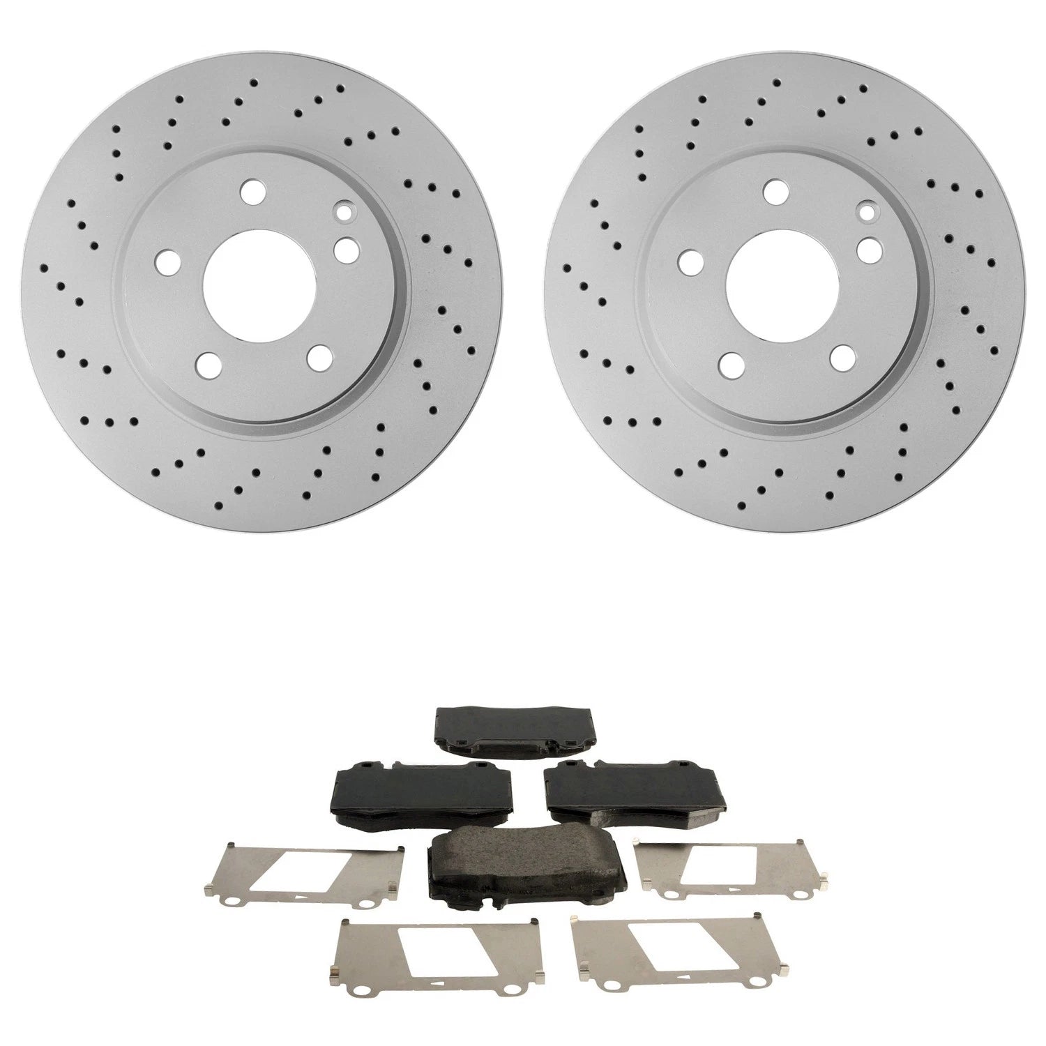 Hella Pagid 312mm Front Rotors & Low-Met Disc Brake Pad Kit for R230 SL500 (2003–2012)