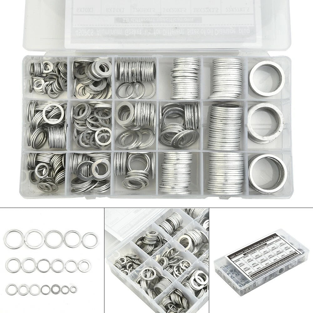 450pcs Oil Washers Flat Gasket Seal for (Metric)