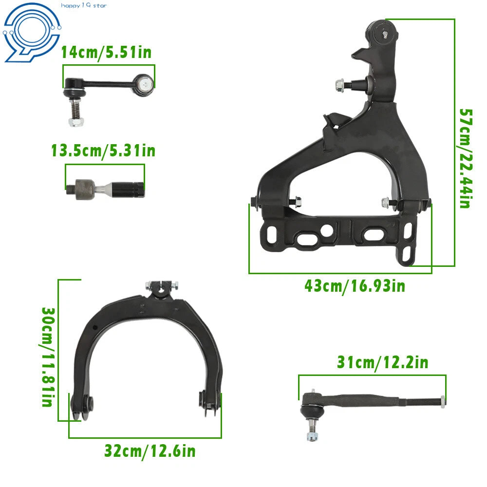 Set of 12 Front Suspension Components for Chevy Trailblazer GMC Envoy (2002–2003)