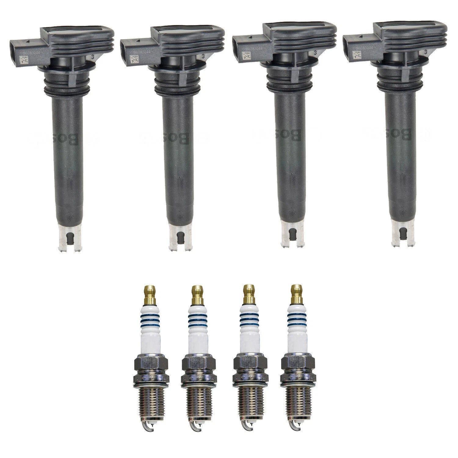 Set of 4 Ignition Coils & 4 Iridium Spark Plugs for Audi A6, VW Tiguan (2009–2016)