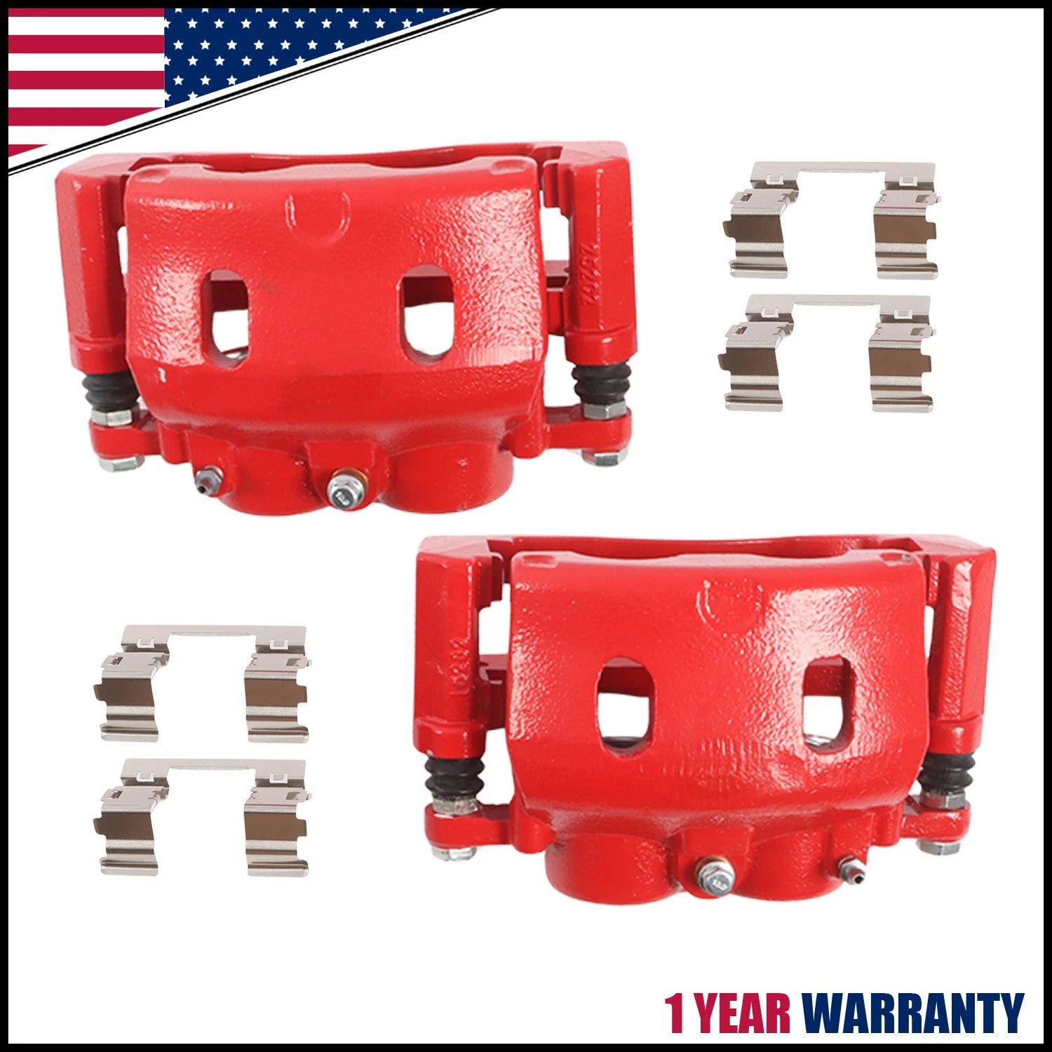 Set of 2 Front Brake Calipers for Chevy Silverado 1500 (2008–2018) GMC Sierra Yukon