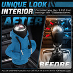 5.2" Blue Woven Nylon Washable Gear Shift Knob Mini Hoodie Universal