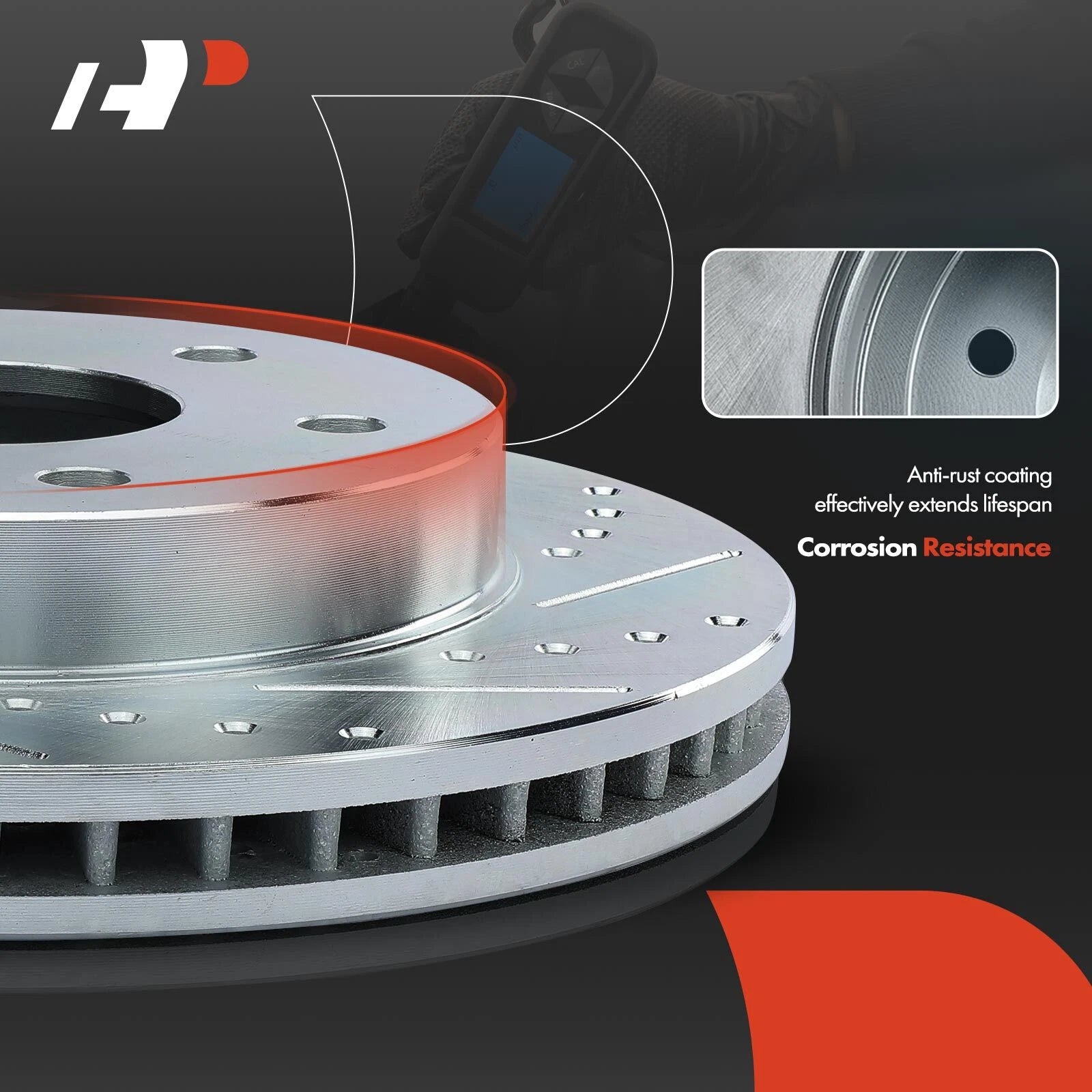 Front Side Drilled Brake Rotors for Ford F-150 (2004-2008)