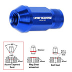 Set of 20 M12X1.5 Blue JDM Open End Bulge Hex Wheel Lug Nuts + Extension 25mmx44mm