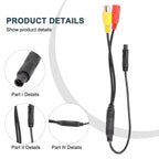 4-Pin Male to RCA Female Backup Reverse Camera Connector for Cars