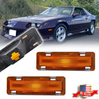 2X Amber Lens Front Side Marker Lights for Chevy Camaro Pontiac Firebird (1982–1992)
