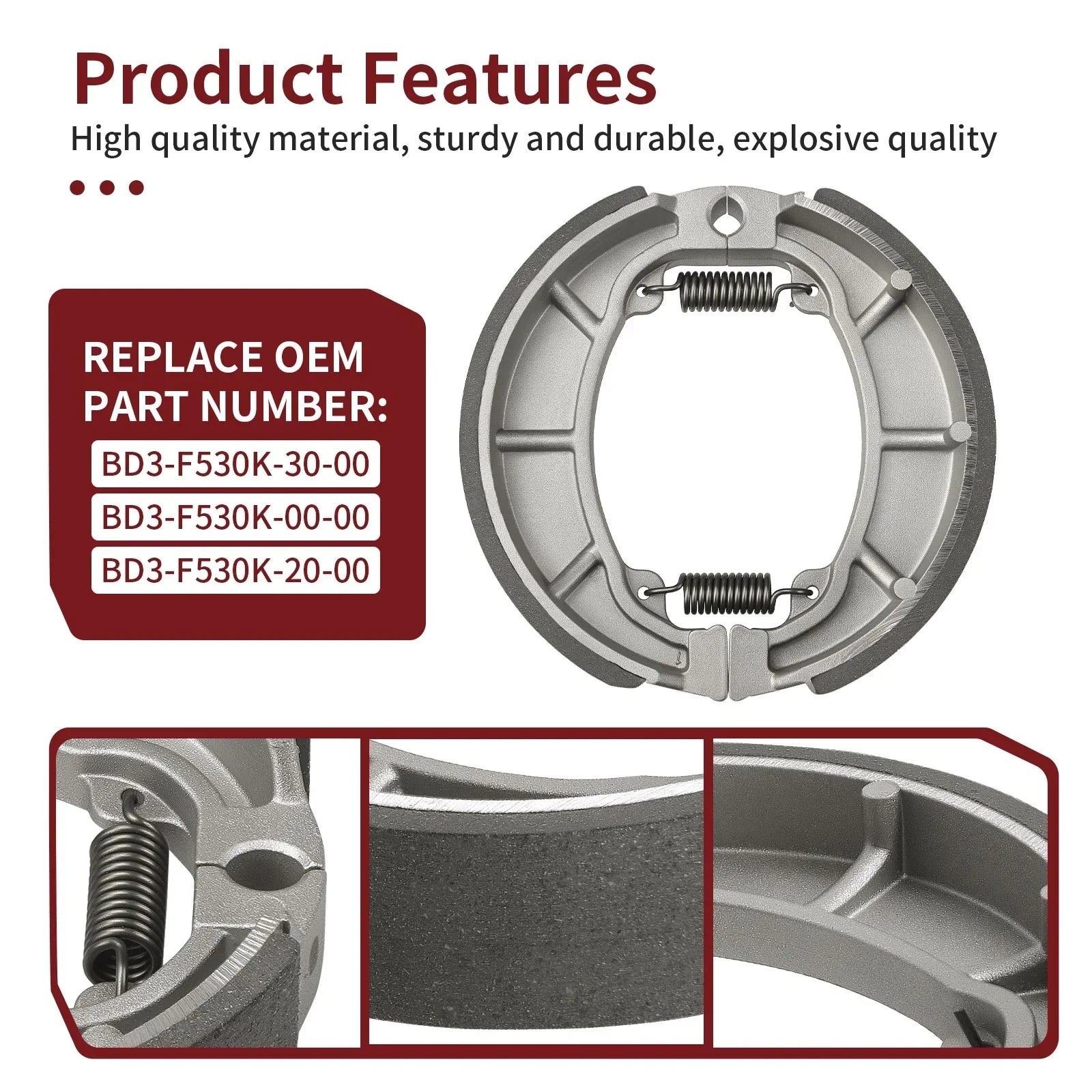 Rear Brake Shoes for Yamaha Grizzly 90 YFM90 (2019-2024)