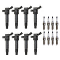 Set of 8 Ignition Coils & 8 U-Groove Spark Plugs for Hyundai Kia (5.0 V8)