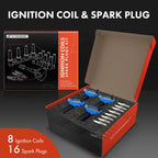 Set of 8 Ignition Coils & 16 Iridium Spark Plugs for Jeep Grand Cherokee (1999–2023)