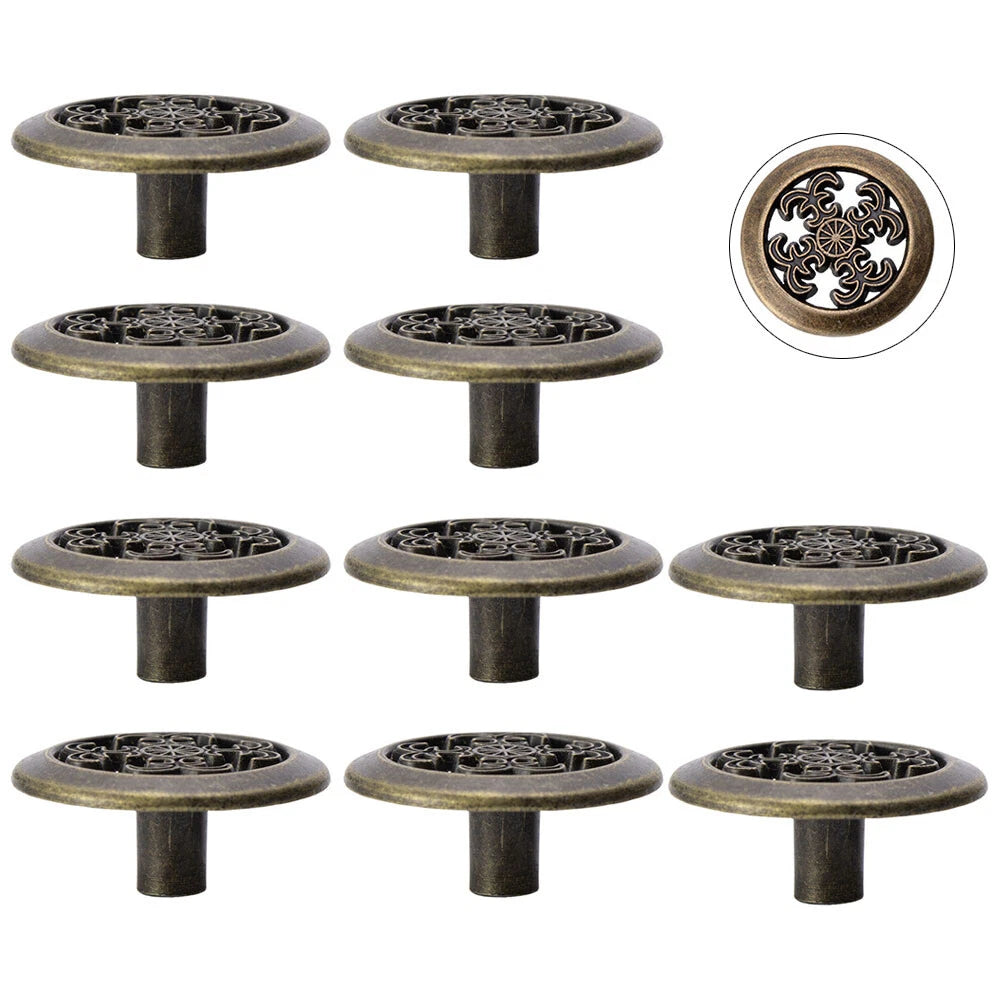 10Pcs Antique Pull Door Knob Hardware for Cabinet Drawer Cupboard
