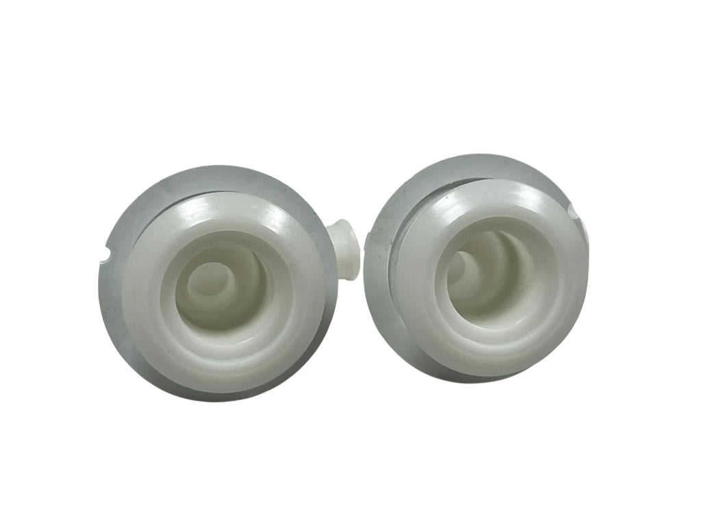 2X 100 Degree Plastic Thru Hull for Hose Barb, White (3/4in)