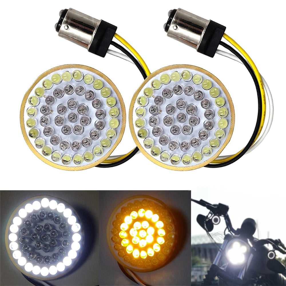 2Pcs Bullet Style 1157 LED Turn Signal Inserts for Harley Davidson