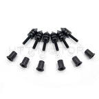6 pcs Spike Windscreen Bolt Kit for Universal Motorcycles (Aluminum, Black Chrome)