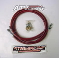 2X Front Brake Line Kit for Racing ATV (Fits All) - 54" Dual, Red