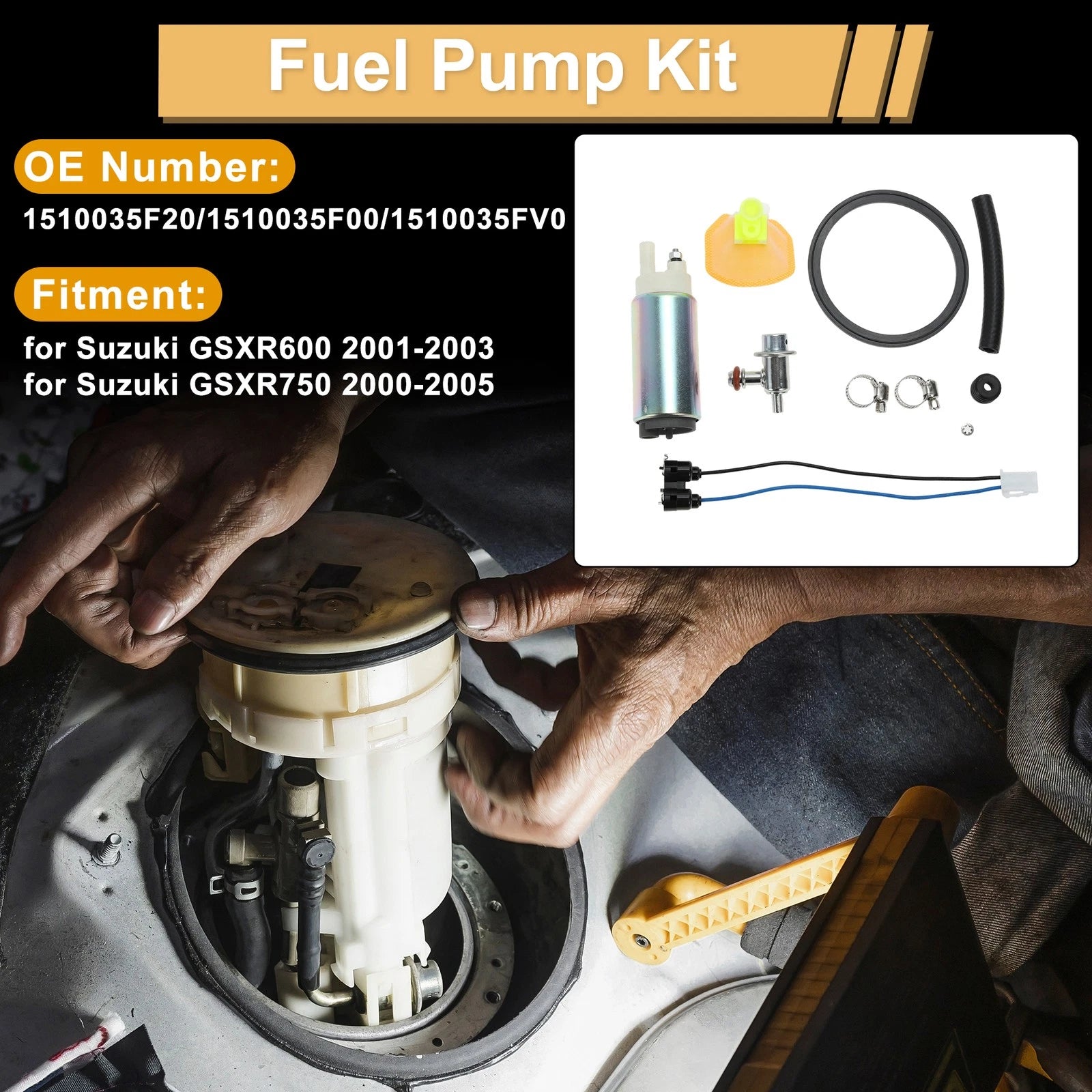 Fuel Pump for Suzuki GSXR600 (2001–2003) Replaces 1510035F20
