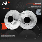 Front Drilled Brake Rotors & Ceramic Pads for Toyota Tacoma (2005–2021)