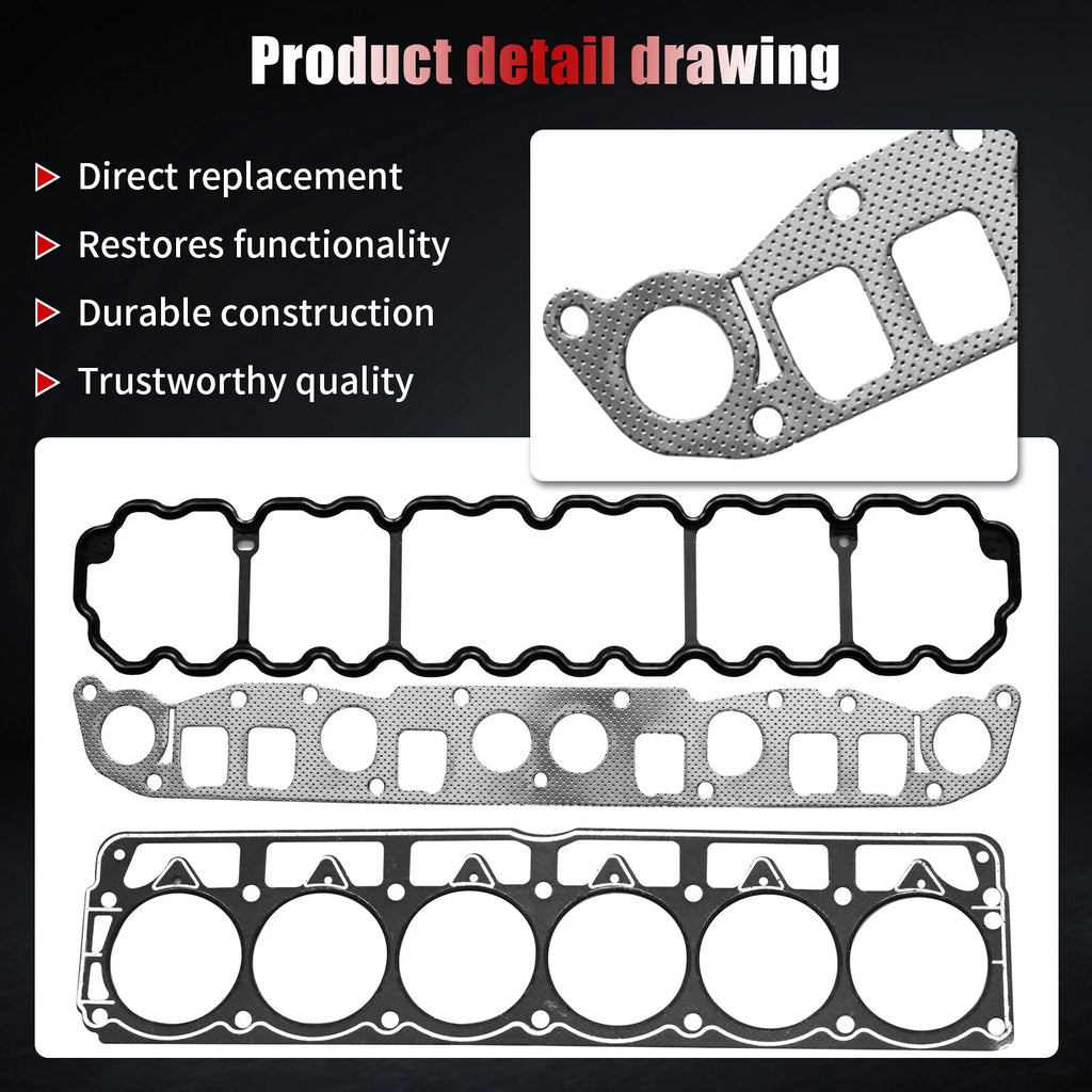 Cylinder Head Gasket Set for Jeep Grand Cherokee Wrangler Cherokee (1996–1998)
