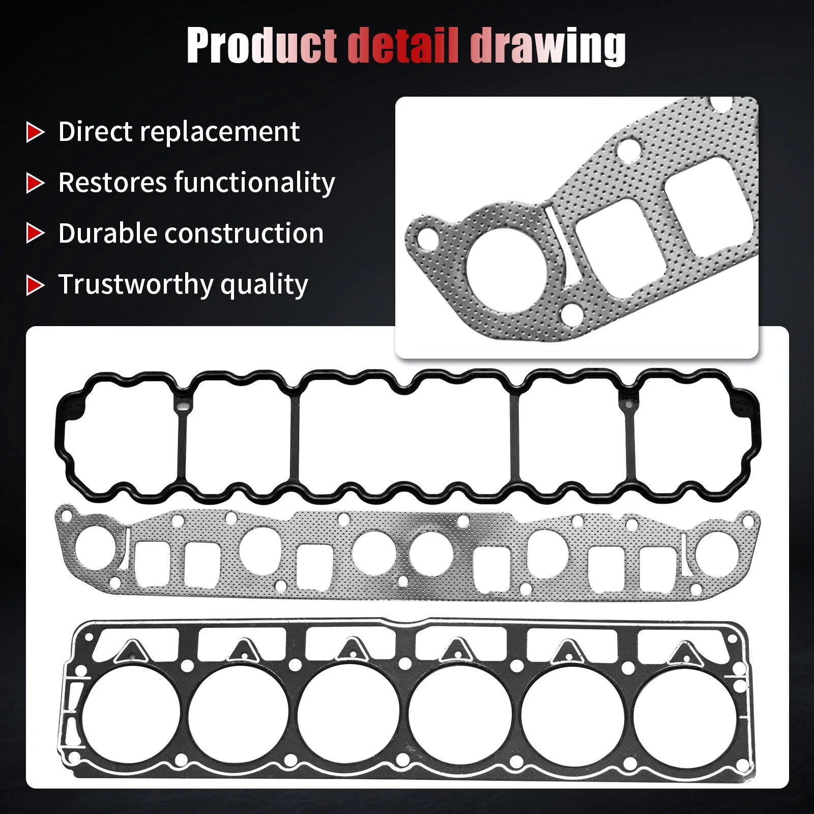 Cylinder Head Gasket Set for Jeep Grand Cherokee Wrangler Cherokee (1996–1998)