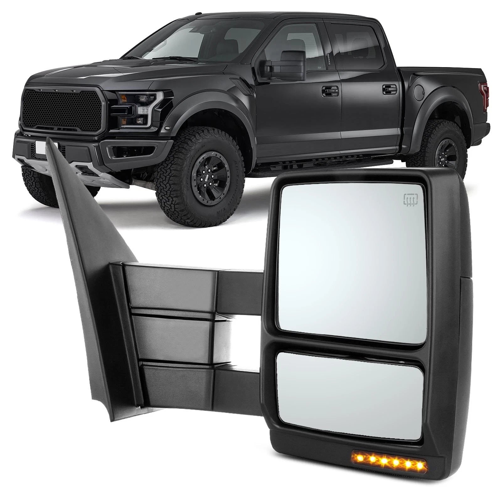 RH Side Mirror for Ford F150 (2007–2014) Extendable Power Heated LED Signal