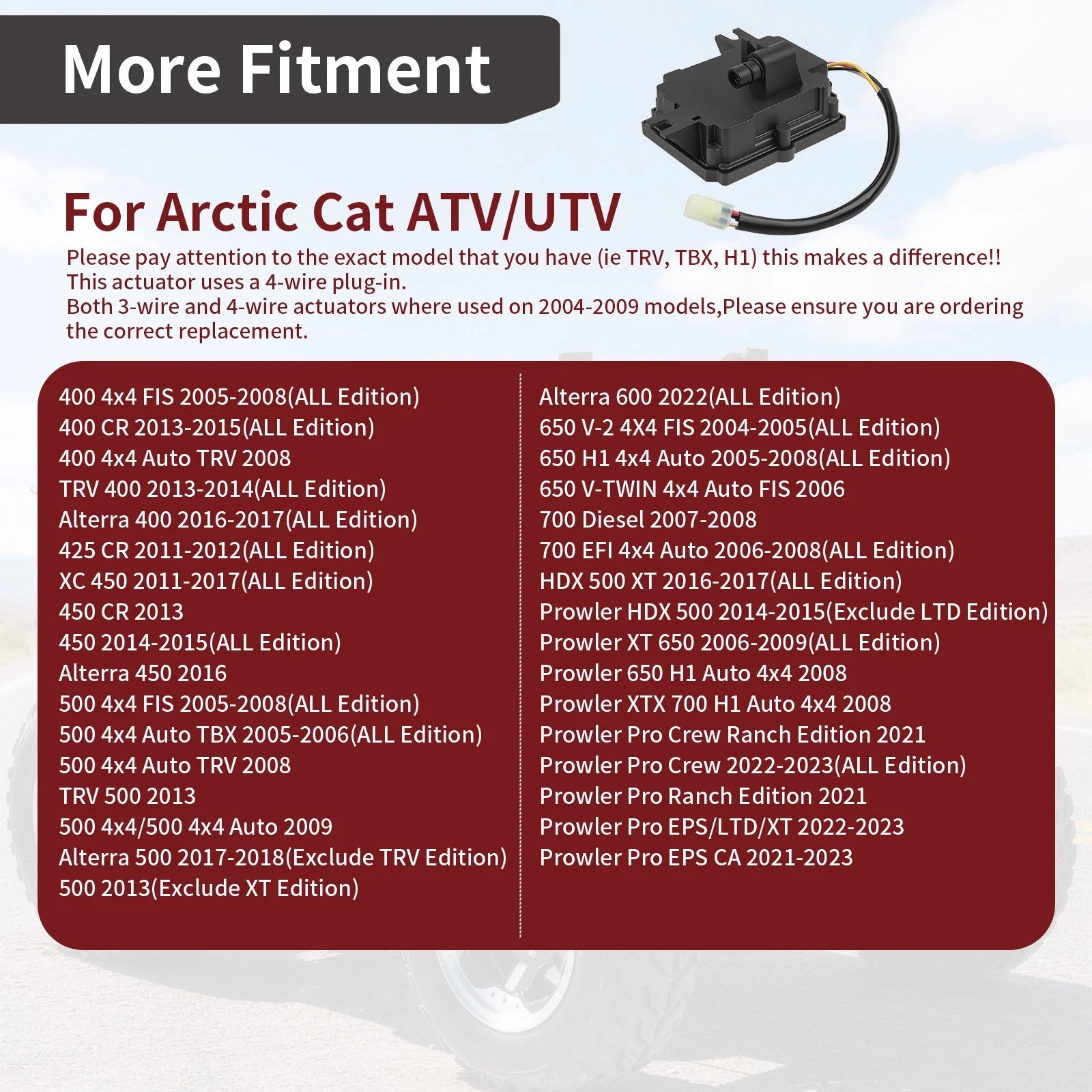 Actuator Front Differential for Arctic Cat 650 700 H1 1000 ATV (2004-2023)