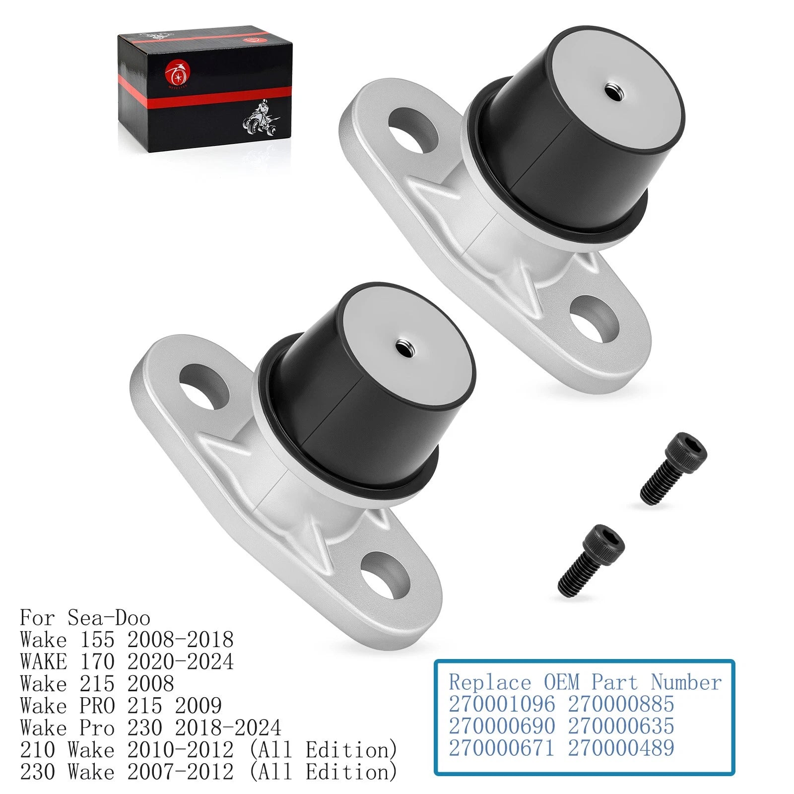 2X Engine Motor Mount 270001096 for Sea-Doo Wake 155 170 210 215 230 (2010–2020)