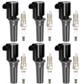 Set of 6 Ignition Coils & Spark Plugs for Jaguar S-Type (2000–2003)