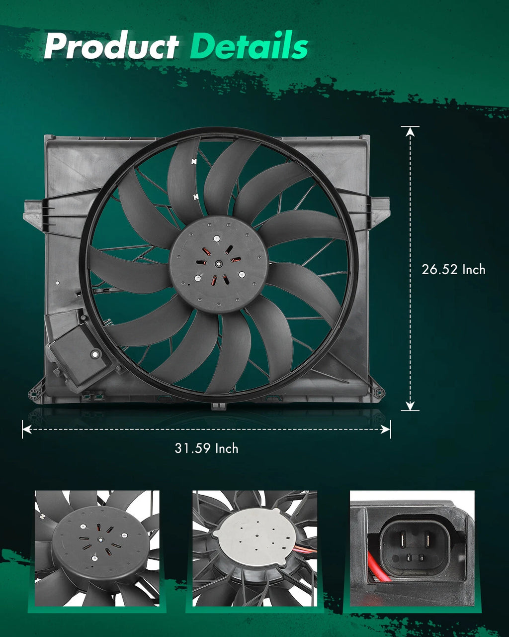 Radiator Cooling Fan 75924 for Mercedes-Benz ML500 ML550 (2008–2011)