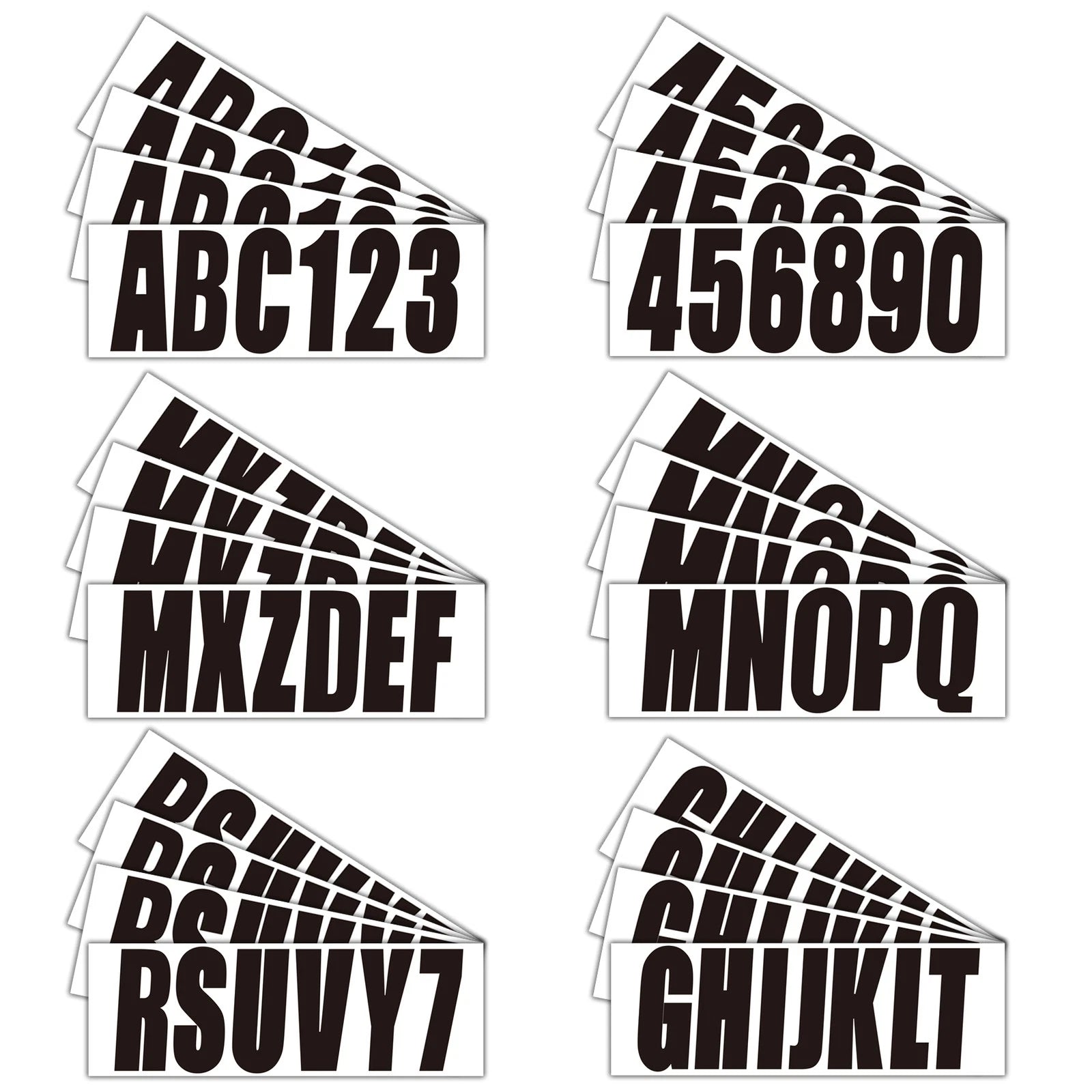 Set of 4 Custom Boat Registration Numbers Decal Stickers A-Z 0-9 3"