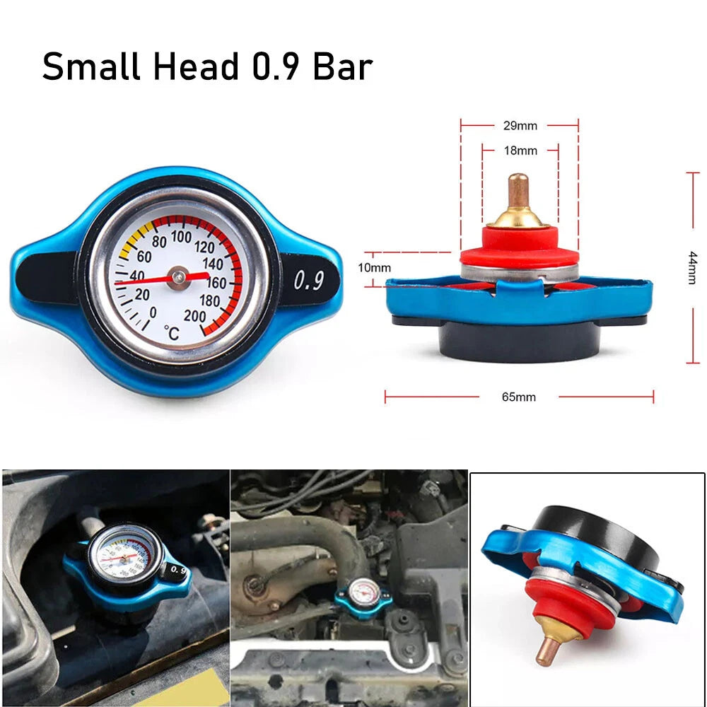 0.9 Bar Radiator Cap with Water Temp Gauge for Car