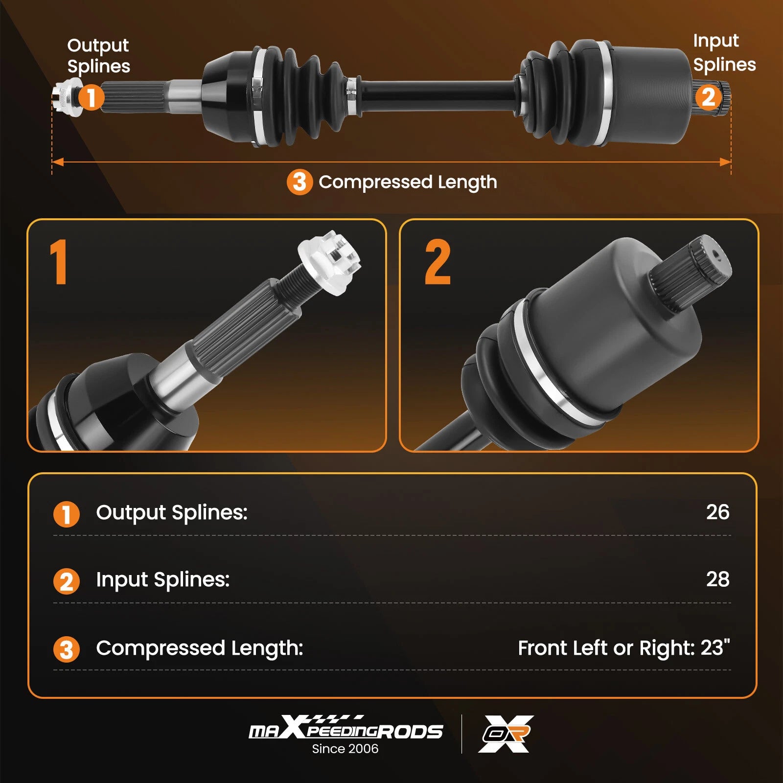 CV Axle Shaft Set for Polaris Sportsman 570 450 (2015–2024)