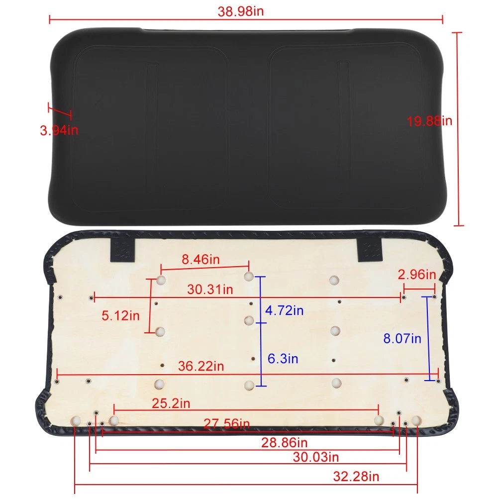Front Seat Cushion for E-Z-GO TXT Golf Cart Black