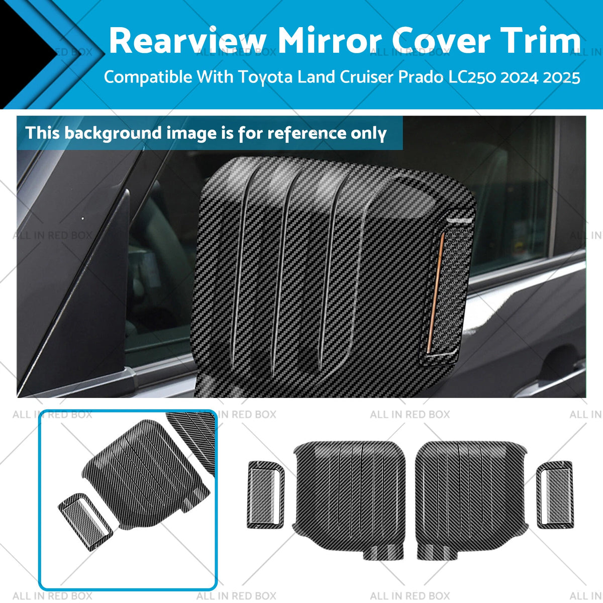 Rearview Mirror Cover Trim for Toyota Land Cruiser Prado LC250 (2024–2025)