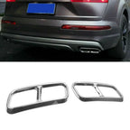 Silver Rear Exhaust Muffler Tail Pipe Covers for Audi Q7 (2016-2019)