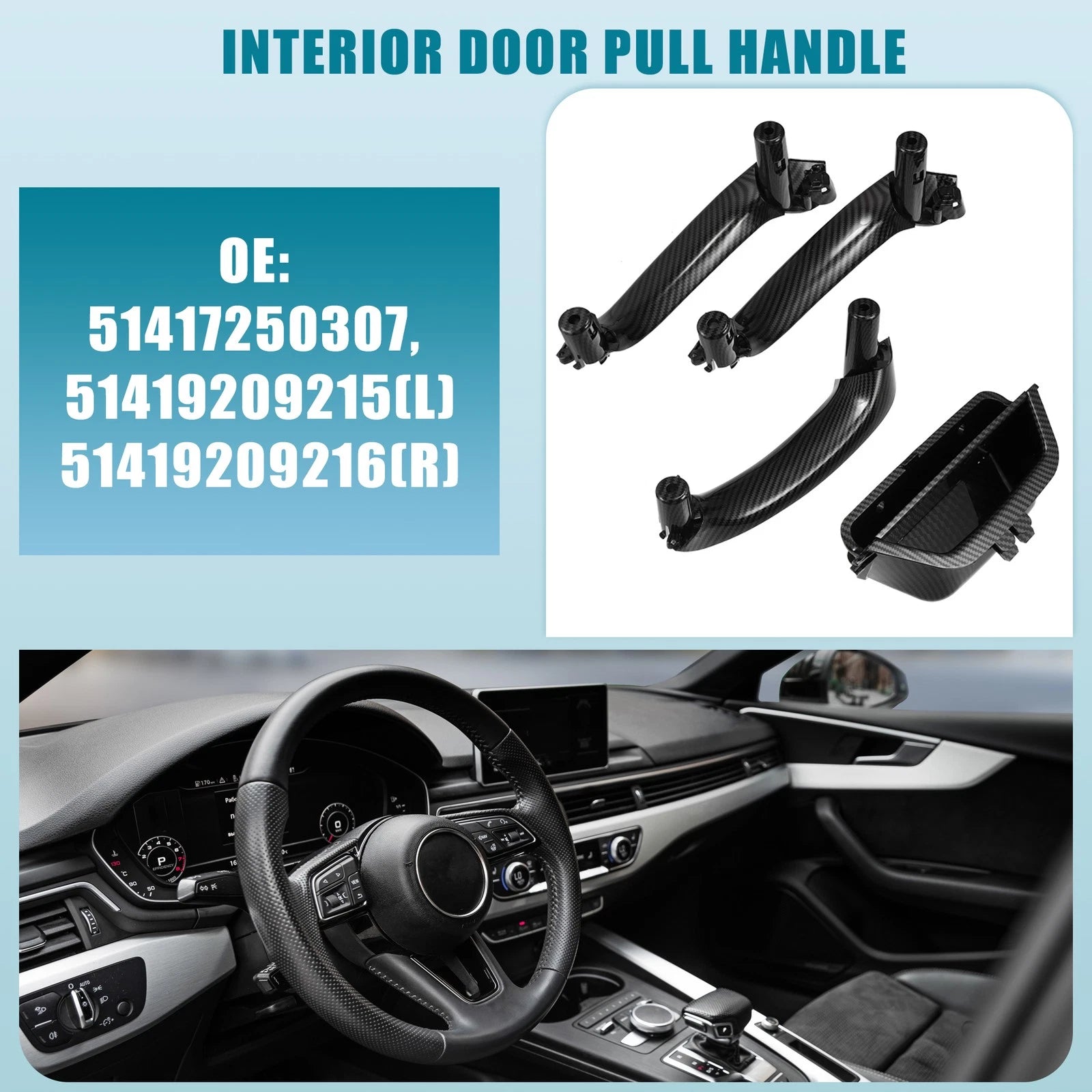 Interior Door Pull Handle 51419209215 for BMW X3 F25 X4 F26 (2011–2017)