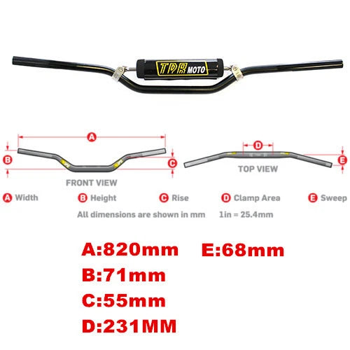 Low Rise Handlebars 7/8" for 150 200 250cc Motorbike (TDR MOTO)