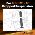 Front Lowering Shocks 2"-5" Drop for Chevrolet S10/GMC Sonoma (1982–2004)